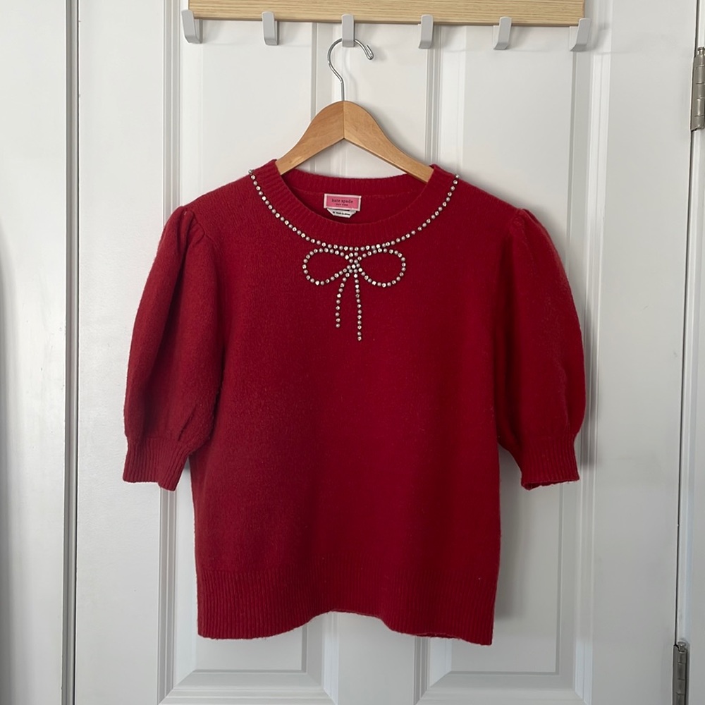 Kate Spade Puff Sleeve Bow Sweater